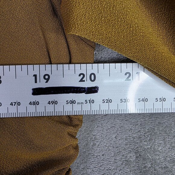 Womens H&M Yellow Ruched Midi Dress Turtleneck Long Sleeve Polyester Stretch XL - Picture 9 of 12